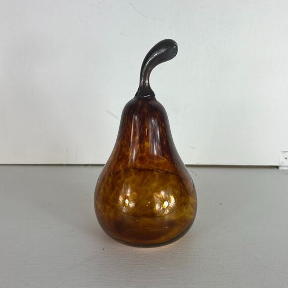 Tracy Weisel 2012 7" Studio Art Blown Glass Large Pear Sculpture Fruit - Picture 3 of 9